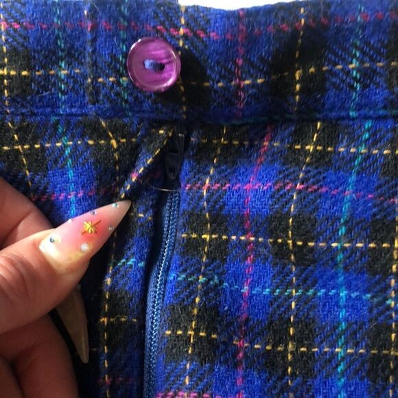 Norton McNaughton Blue Plaid Tweed Skirt Sz 10 - Picture 6 of 6